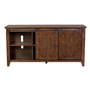 Pemberly Row Traditional Wood TV Console in Espresso