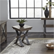 Pemberly Row Industrial Wood Chair Side Table in Brown