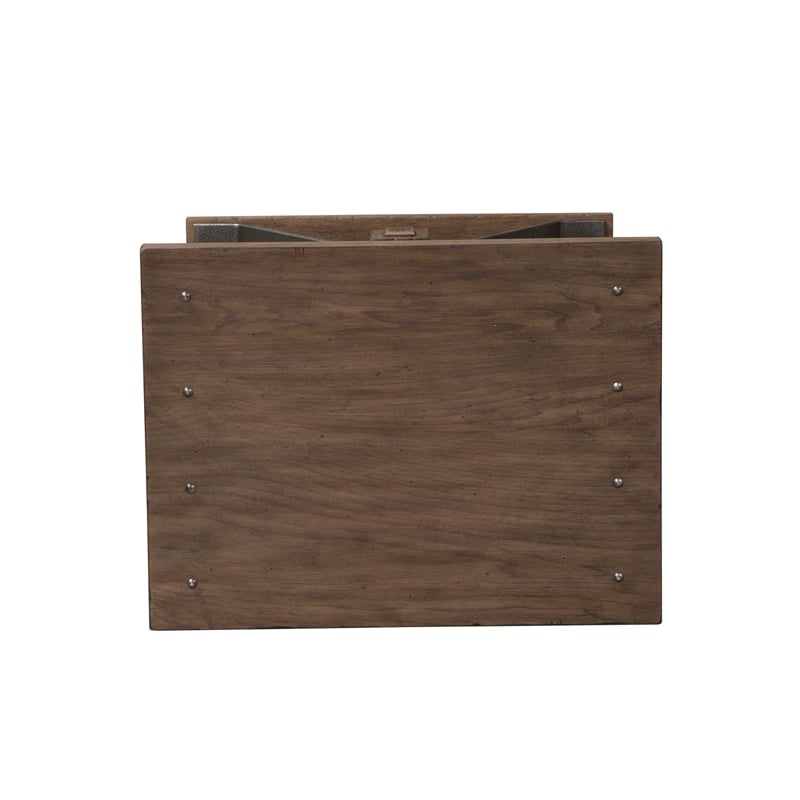 Pemberly Row Industrial Wood Chair Side Table in Brown