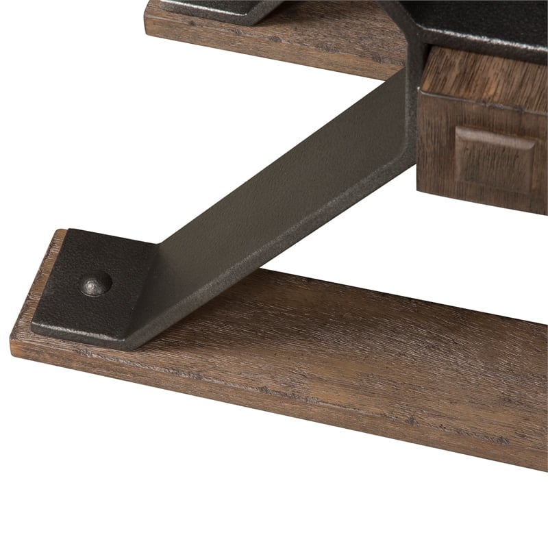 Pemberly Row Industrial Wood Chair Side Table in Brown