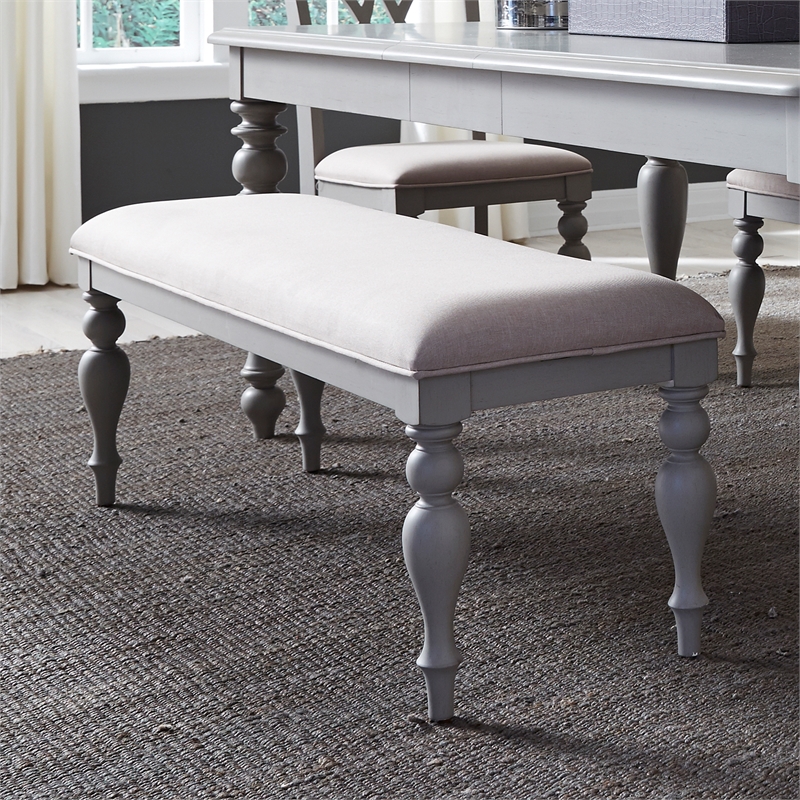 Pemberly Row Transitional Wood Bench in Beige