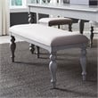 Pemberly Row Transitional Wood Bench in Beige