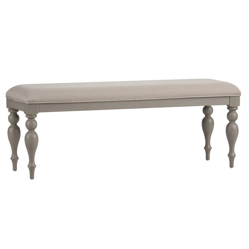 Pemberly Row Transitional Wood Bench in Beige