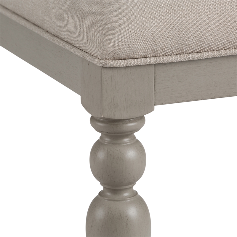 Pemberly Row Transitional Wood Bench in Beige