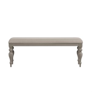Pemberly Row Transitional Wood Bench in Beige