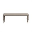 Pemberly Row Transitional Wood Bench in Beige