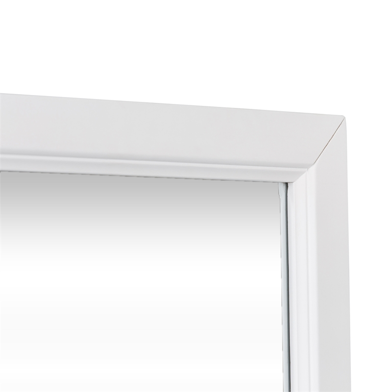 Pemberly Row Mid-Century Wood Mirror in White