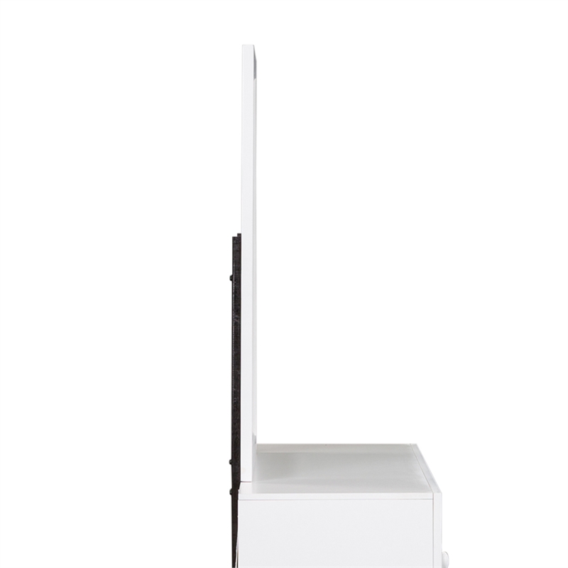 Pemberly Row Mid-Century Wood Mirror in White