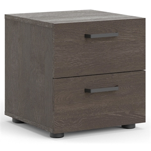 pemberly row contemporary wood 2 drawer nightstand in dark chocolate
