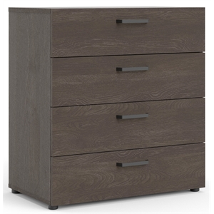 pemberly row contemporary wood 4 drawer chest in dark chocolate