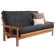 Pemberly Row Cotton and Foam Full-size Futon Mattress in Suede Black-Frame Not Included