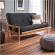 Pemberly Row Cotton and Foam Full-size Futon Mattress in Suede Black-Frame Not Included