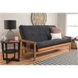 Pemberly Row Cotton and Foam Full-size Futon Mattress in Suede Black-Frame Not Included
