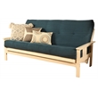 Pemberly Row Cotton and Foam Full-size Futon Mattress in Suede Navy-Frame Not Included