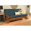Pemberly Row Cotton and Foam Full-size Futon Mattress in Suede Navy-Frame Not Included