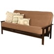 Pemberly Row Cotton and Foam Full Futon Mattress with Mocha Brown Fabric Cover-Frame Not Included