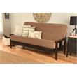 Pemberly Row Cotton and Foam Full Futon Mattress with Mocha Brown Fabric Cover-Frame Not Included