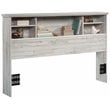 Pemberly Row Transitional Engineered Wood Full-Queen Bookcase Headboard in White
