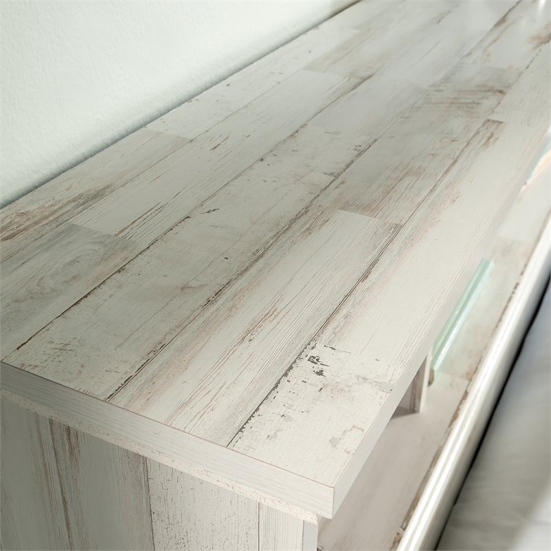 Pemberly Row Transitional Engineered Wood Full-Queen Bookcase Headboard in White
