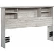 Pemberly Row Transitional Engineered Wood Full-Queen Bookcase Headboard in White