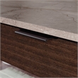 Pemberly Row Contemporary Engineered Wood L-Shape Desk in Deco Stone Gray
