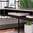 Pemberly Row Contemporary Engineered Wood L-Shape Desk in Deco Stone Gray