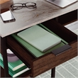 Pemberly Row Contemporary Engineered Wood L-Shape Desk in Deco Stone Gray
