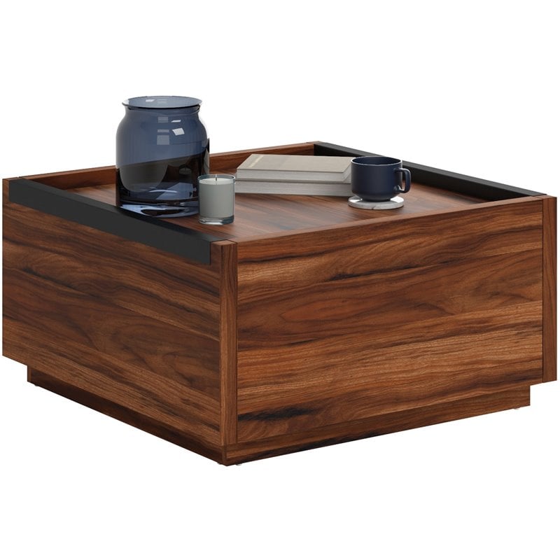 Pemberly Row Contemporary Engineered Wood Coffee Table in Brown