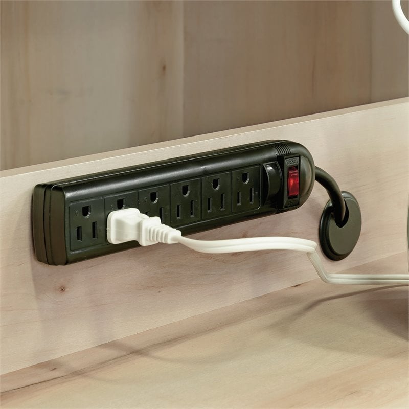 Pemberly Row Engineered Wood Multi-Purpose Storage Craft Armoire in Maple