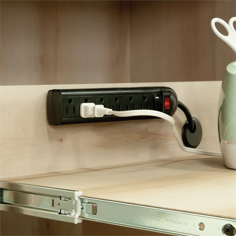 Pemberly Row Engineered Wood Multi-Purpose Storage Craft Armoire in Maple