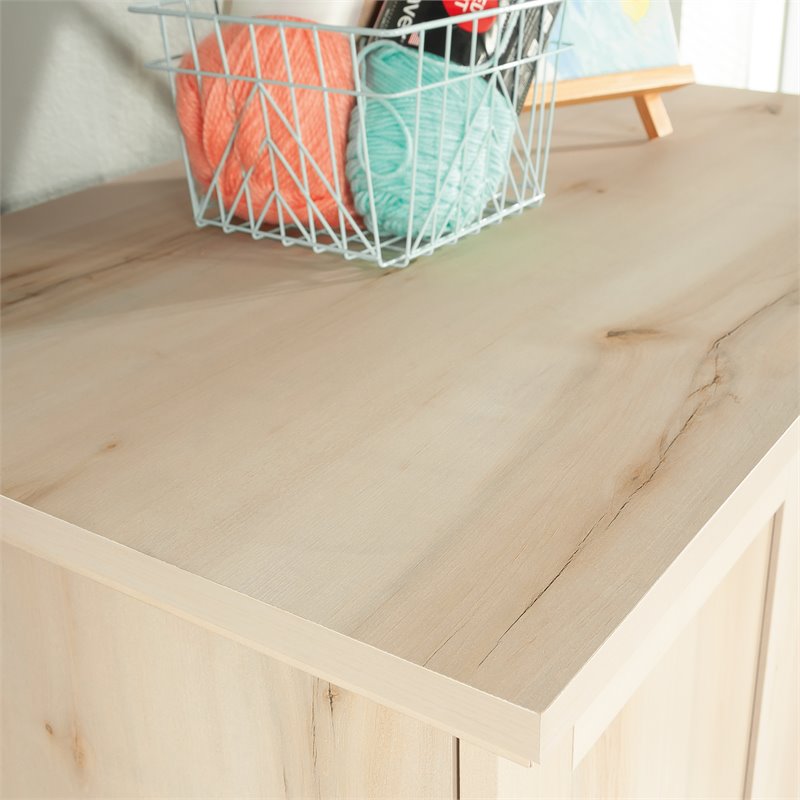 Pemberly Row Engineered Wood Multi-Purpose Storage Craft Armoire in Maple