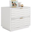 Pemberly Row Contemporary Engineered Wood Side Table in White