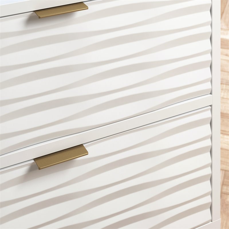 Pemberly Row Contemporary Engineered Wood Side Table in White