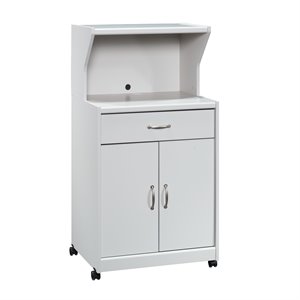 pemberly row mid-century engineered wood microwave kitchen cart