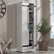 Pemberly Row 2-Barn Door Engineered Wood Narrow Storage Cabinet in White