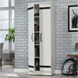 Pemberly Row 2-Barn Door Engineered Wood Narrow Storage Cabinet in White