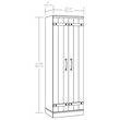 Pemberly Row 2-Barn Door Engineered Wood Narrow Storage Cabinet in White