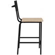Pemberly Row Mid-Century Faux Leather Back Counter Stool in Black