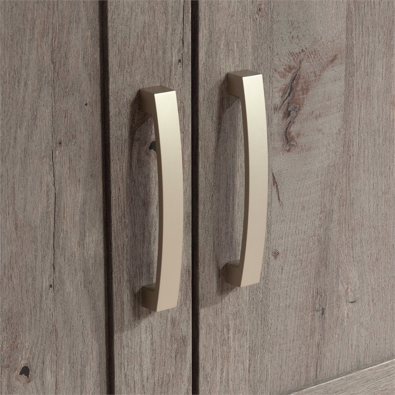 Pemberly Row Contemporary Engineered Wood Storage Craft Armoire in Oak