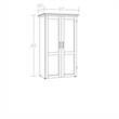 Pemberley Row Engineered Wood Mystic Oak Storage Craft Armoire Rectangular 61.58