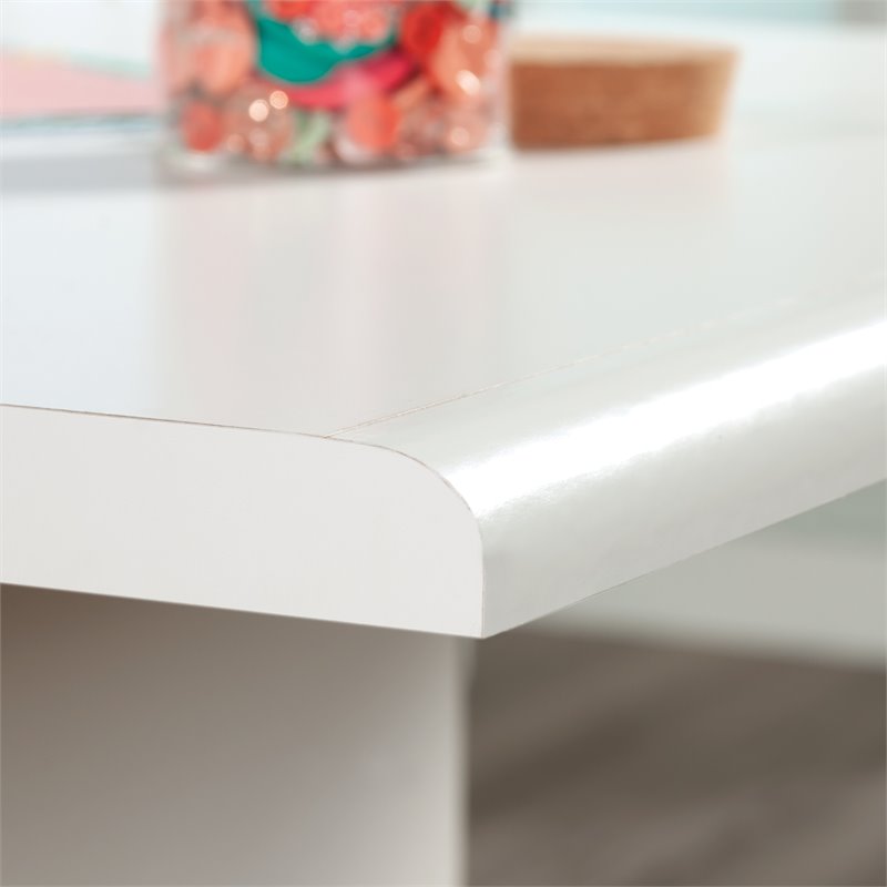 Pemberly Row Modern Engineered Wood Multi-Purpose Storage Craft Armoire in White