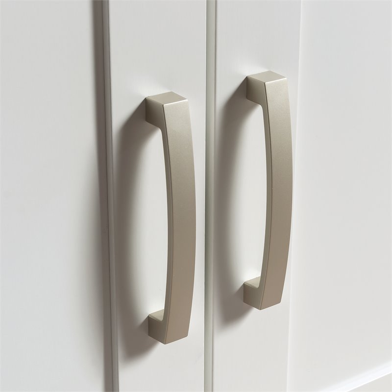 Pemberly Row Modern Engineered Wood Multi-Purpose Storage Craft Armoire in White