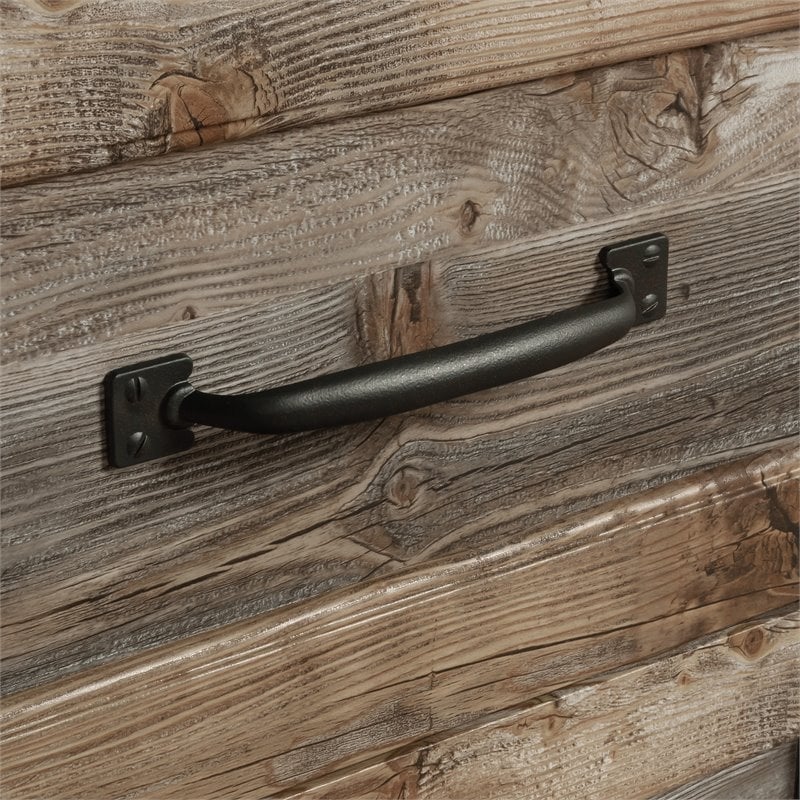 Pemberly Row Traditional Engineered Wood Desk in Rustic Cedar Brown