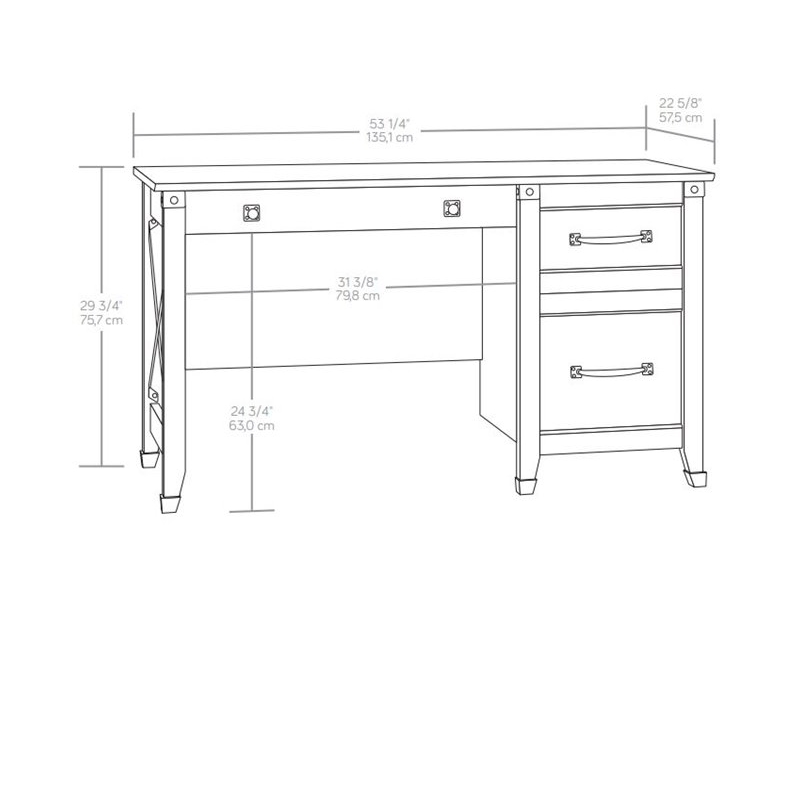 Pemberly Row Traditional Engineered Wood Desk in Rustic Cedar Brown