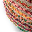 Pemberly Row Contemporary Round Pouf in Multi-Color Braided Jute and Cotton
