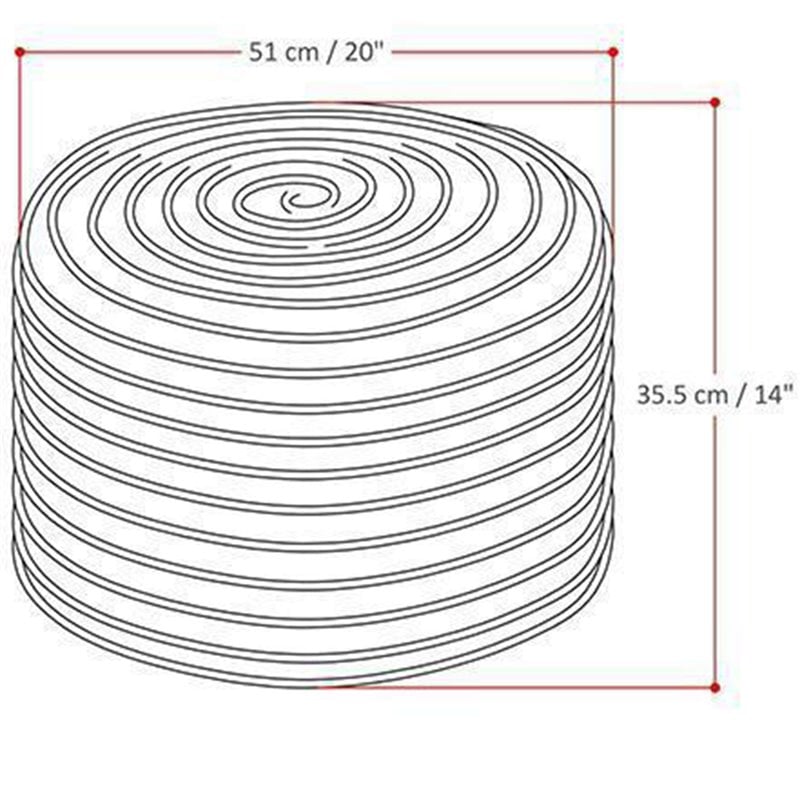 Pemberly Row Contemporary Round Pouf in Multi-Color Braided Jute and Cotton