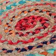Pemberly Row Contemporary Round Pouf in Multi-Color Braided Jute and Cotton