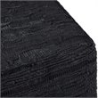Pemberly Row Contemporary Boho Square Pouf in Black Woven Genuine Leather