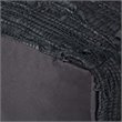 Pemberly Row Contemporary Boho Square Pouf in Black Woven Genuine Leather