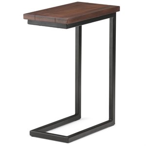 Pemberly Row Contemporary Wood End Table in Dark Cognac Brown